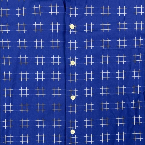 Paul Fredrik Men's Blue White Pattern Trim Fit Longsleeve Shirt Sz 36 - Picture 3 of 8